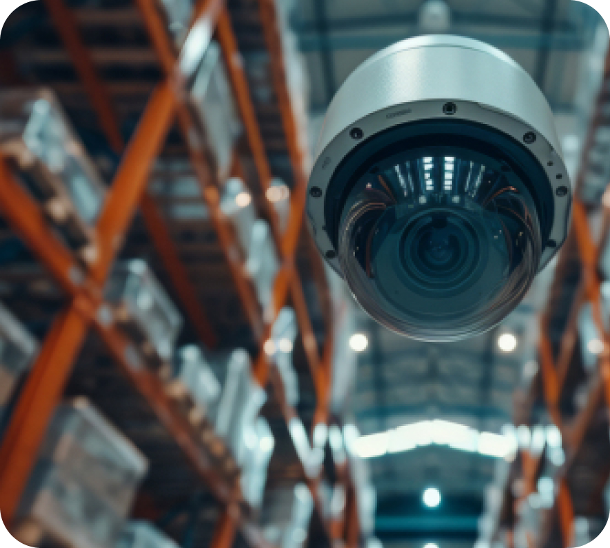 CCTV camera in a warehouse